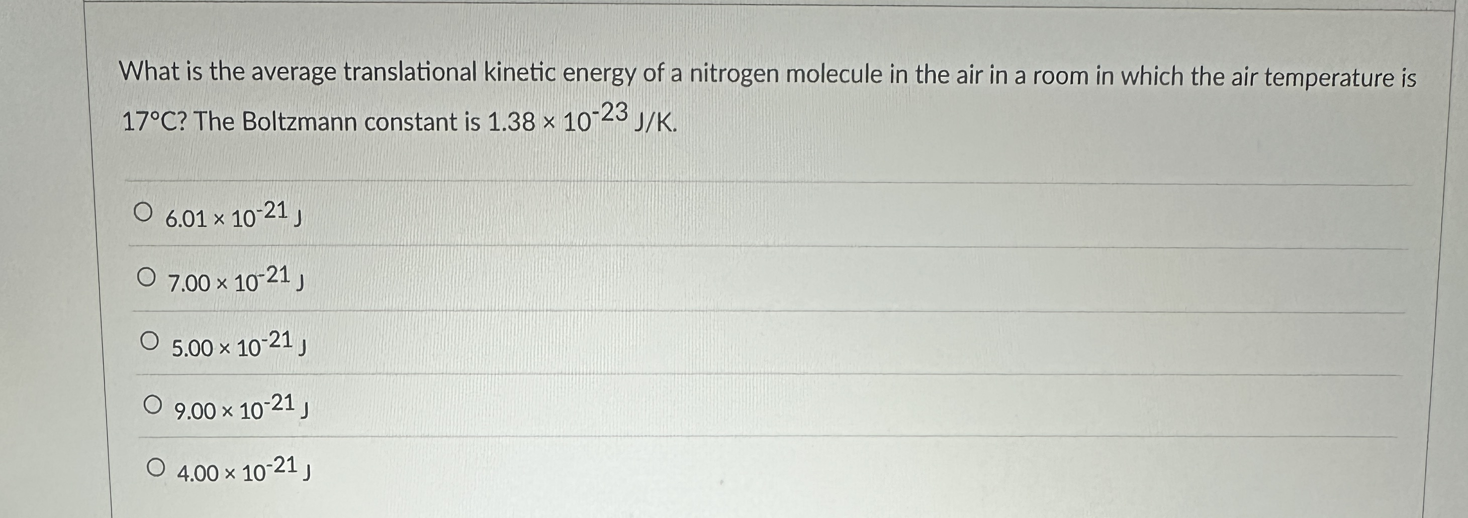 What is the average translational kinetic energy