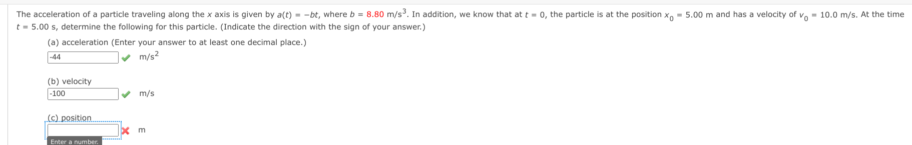 \ ( t = 5 . 0 0 \ mathrm { ~s } \ ) , determine
