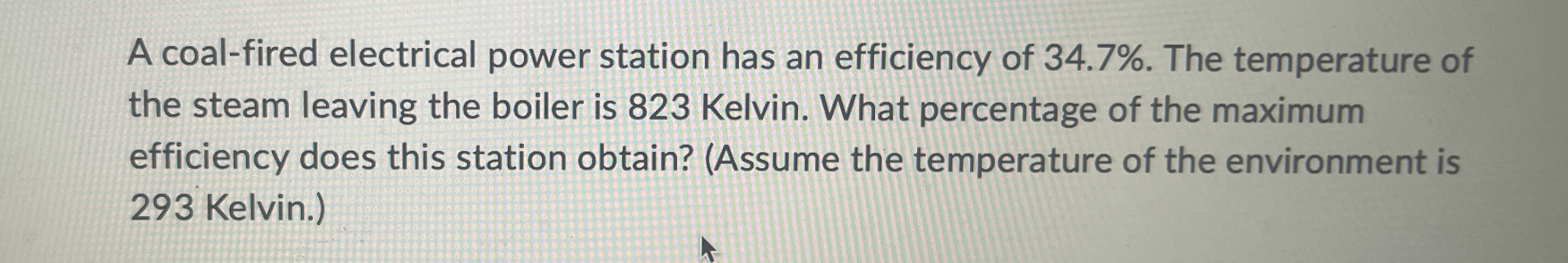 A coal - fired electrical power station has an