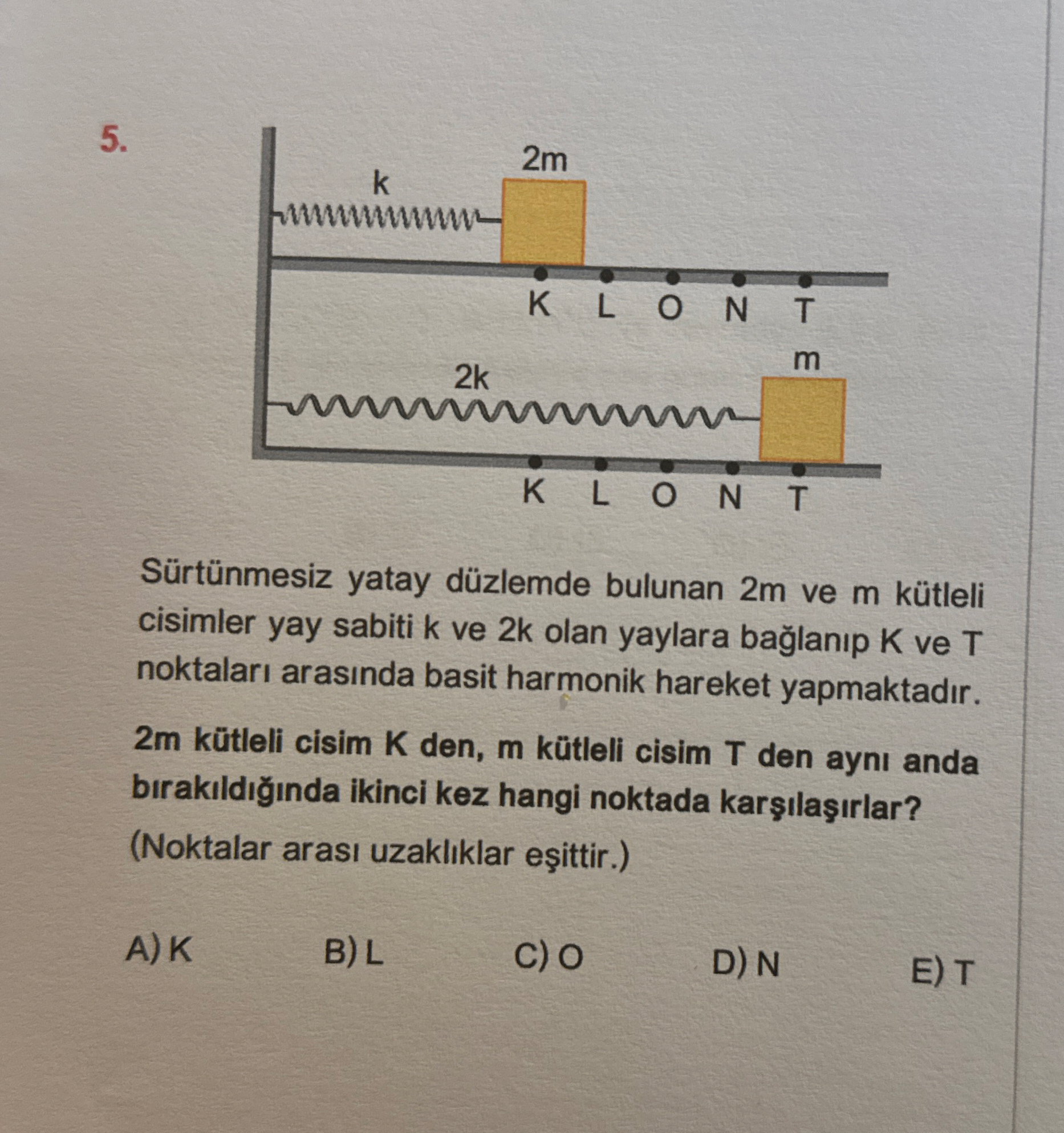 S rt nmesiz yatay d zlemde bulunan 2 m ve m k