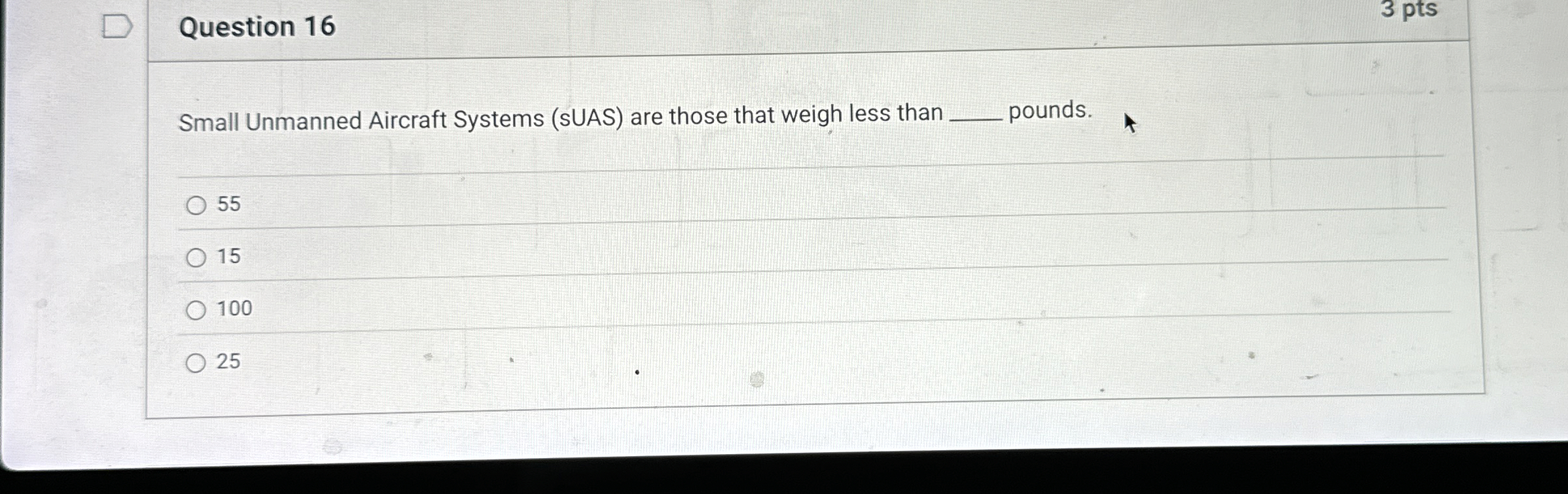 Question 1 6 Small Unmanned Aircraft Systems (