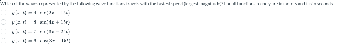 Which of the waves represented by the following