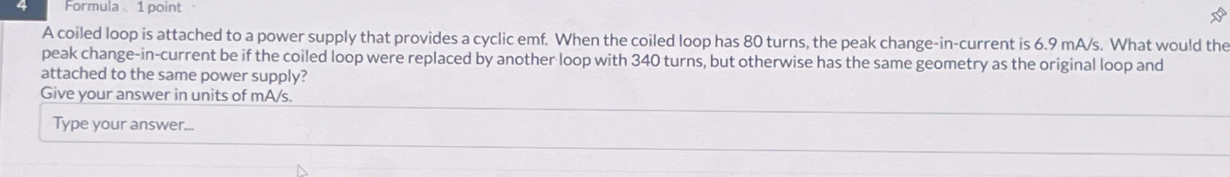 A coiled loop is attached to a power supply that