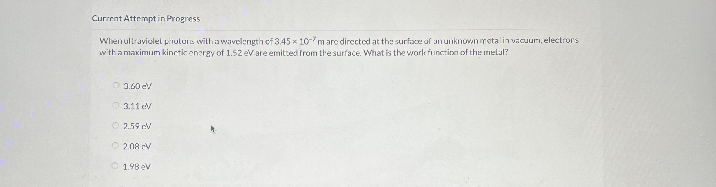 Current Attempt in Progress When ultraviolet