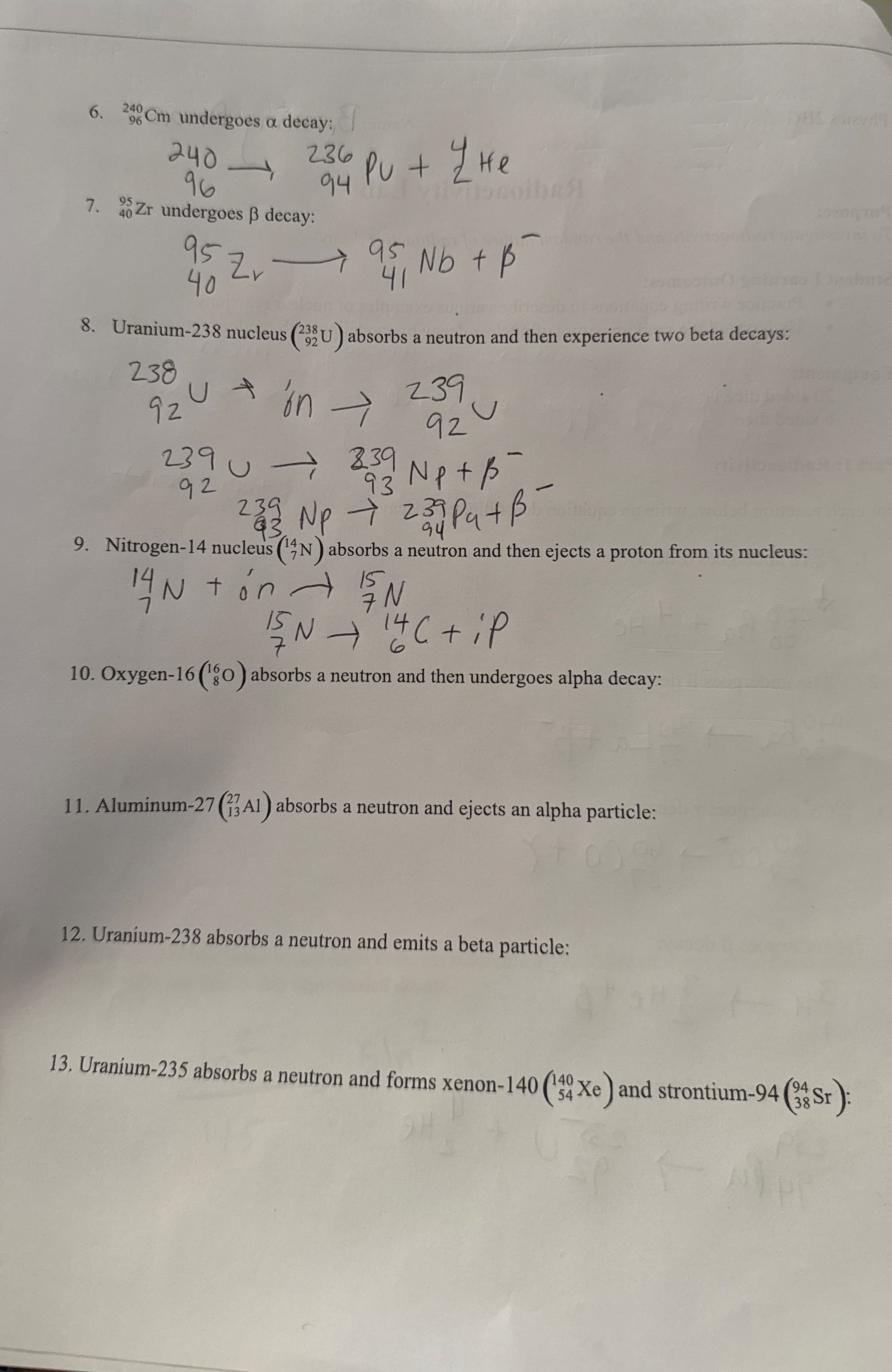 ? 9 6 2 4 0 C m undergoes decay: { : [ 2 4 0 ] 9