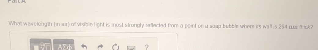 What wavelength ( in air ) of visible light is