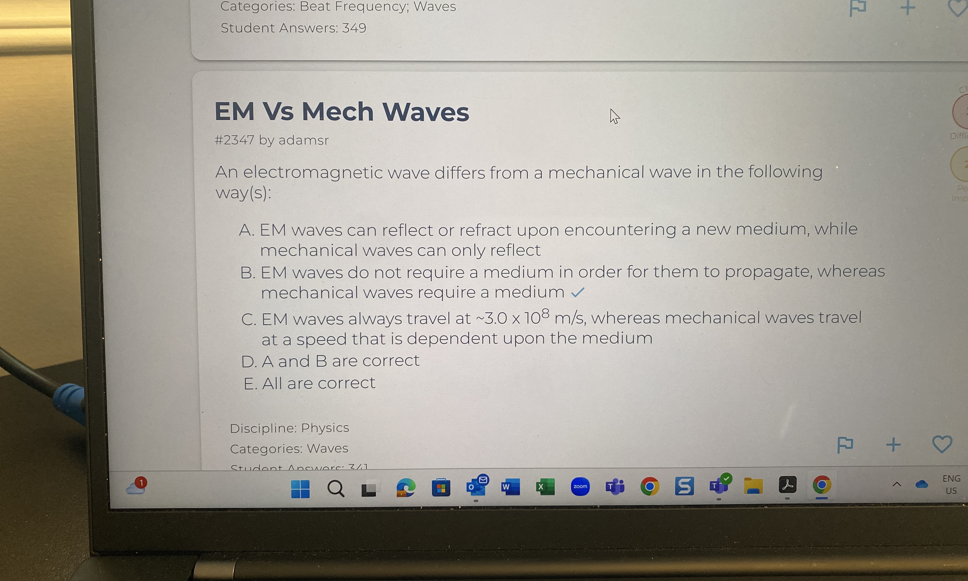 Categories: Beat Frequency; Waves Student