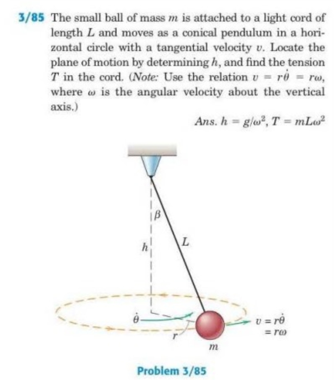 3 / 8 5 The small ball of mass m is attached to a