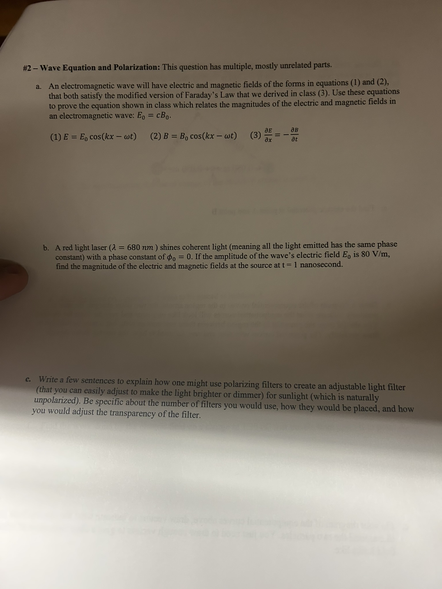 # 2 - Wave Equation and Polarization: This