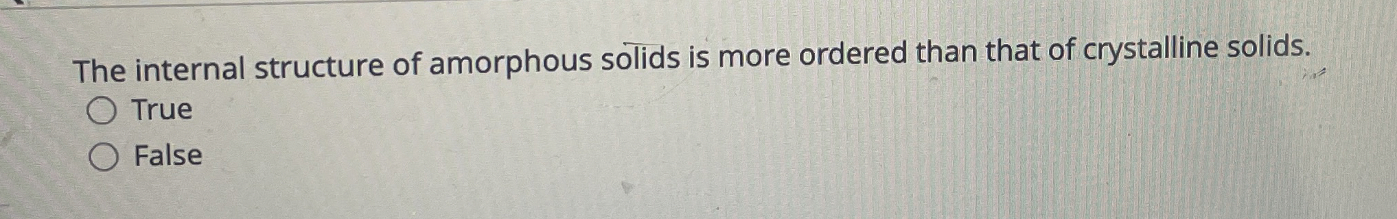The internal structure of amorphous solids is
