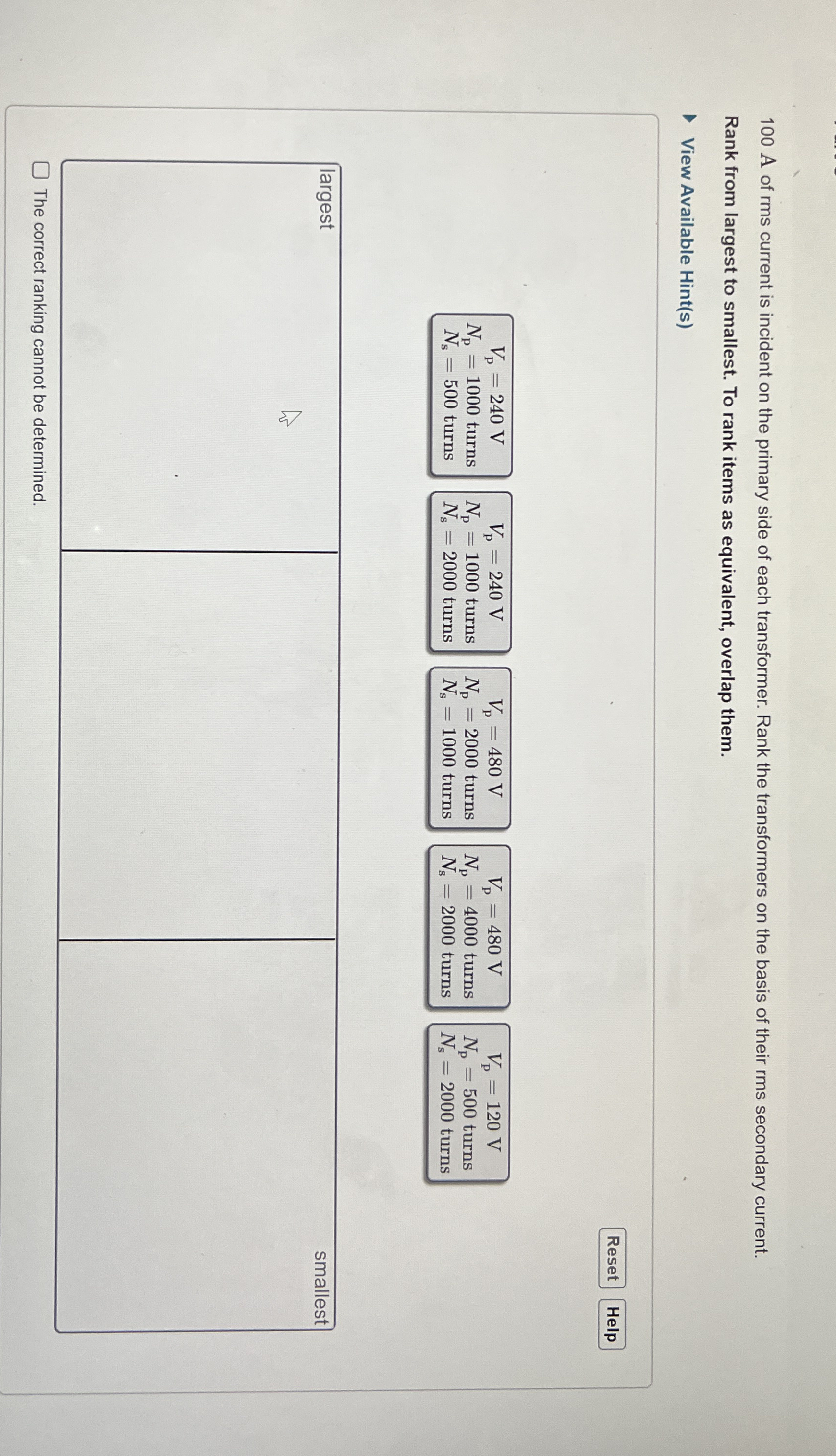 1 0 0 A of rms current is incident on the primary