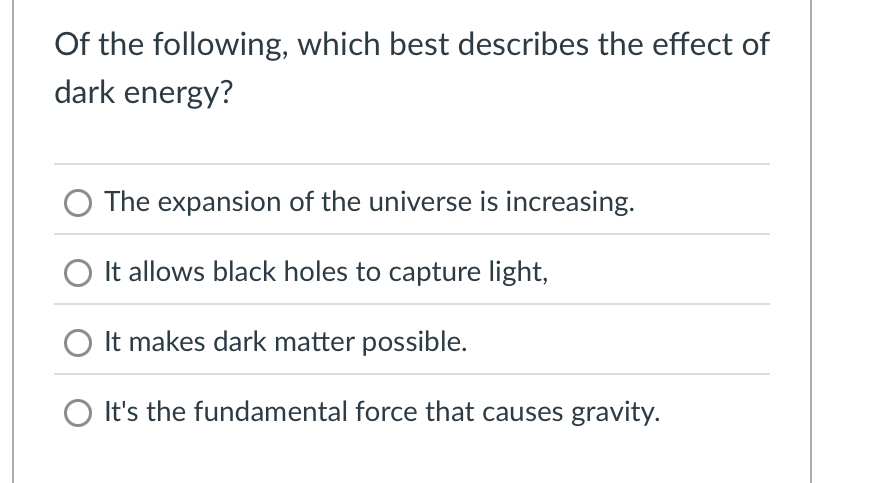 Of the following, which best describes the effect