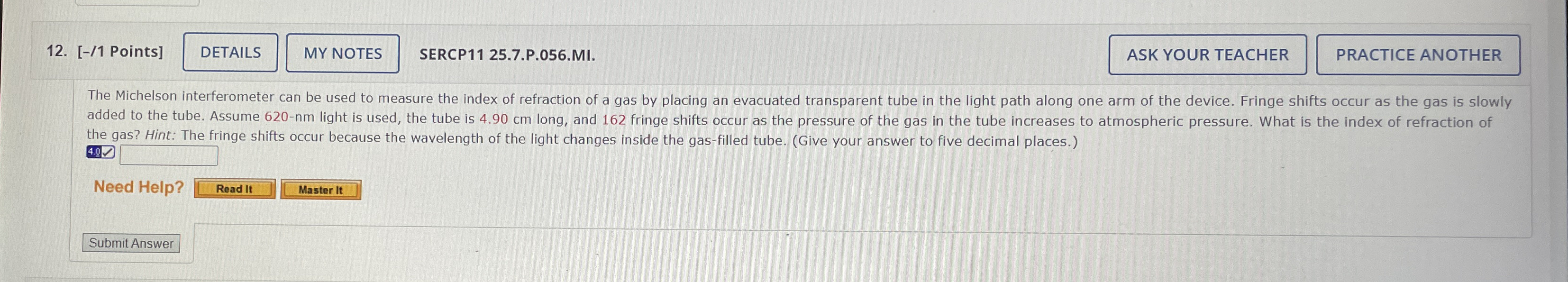 [ - / 1 Points ] SERCP 1 1 2 5 . 7 . P . 0 5 6 .