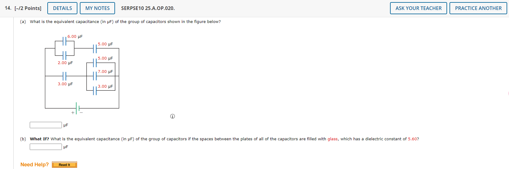 1 4 . [ - / 2 Points ] SERPSE 1 0 2 5 . A . OP .