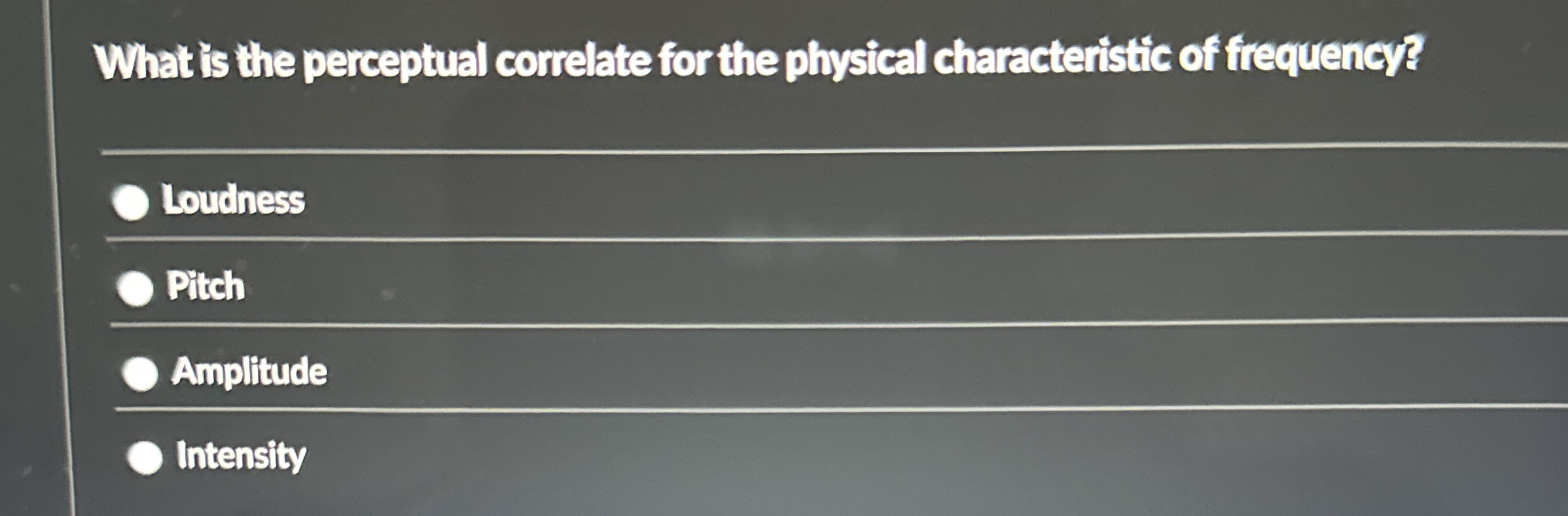 What is the perceptual correlate for the physical