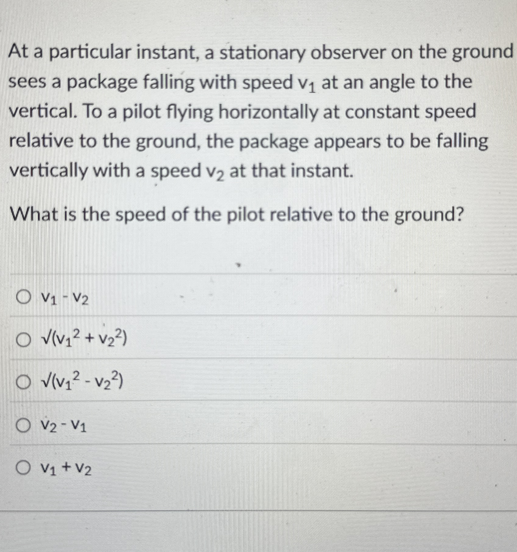 At a particular instant, a stationary observer on