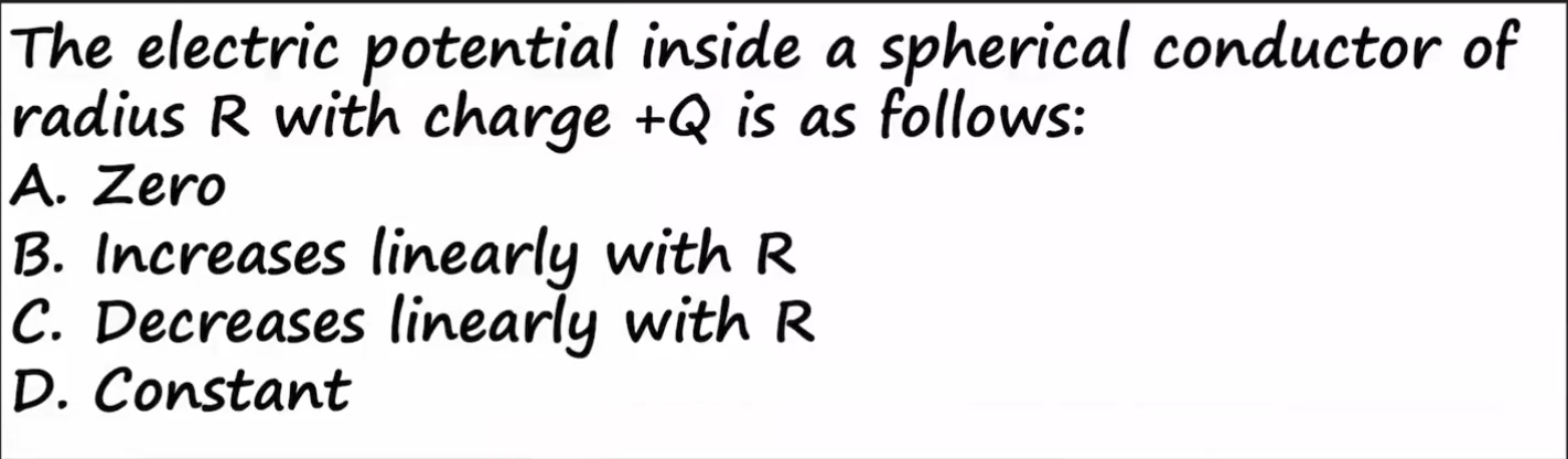 The electric potential inside a spherical