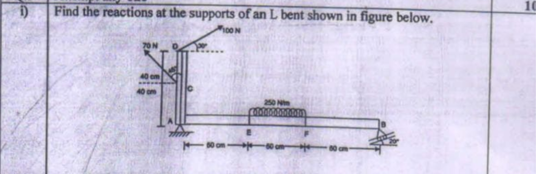 \ table [ [ i ) Find the reactions at the