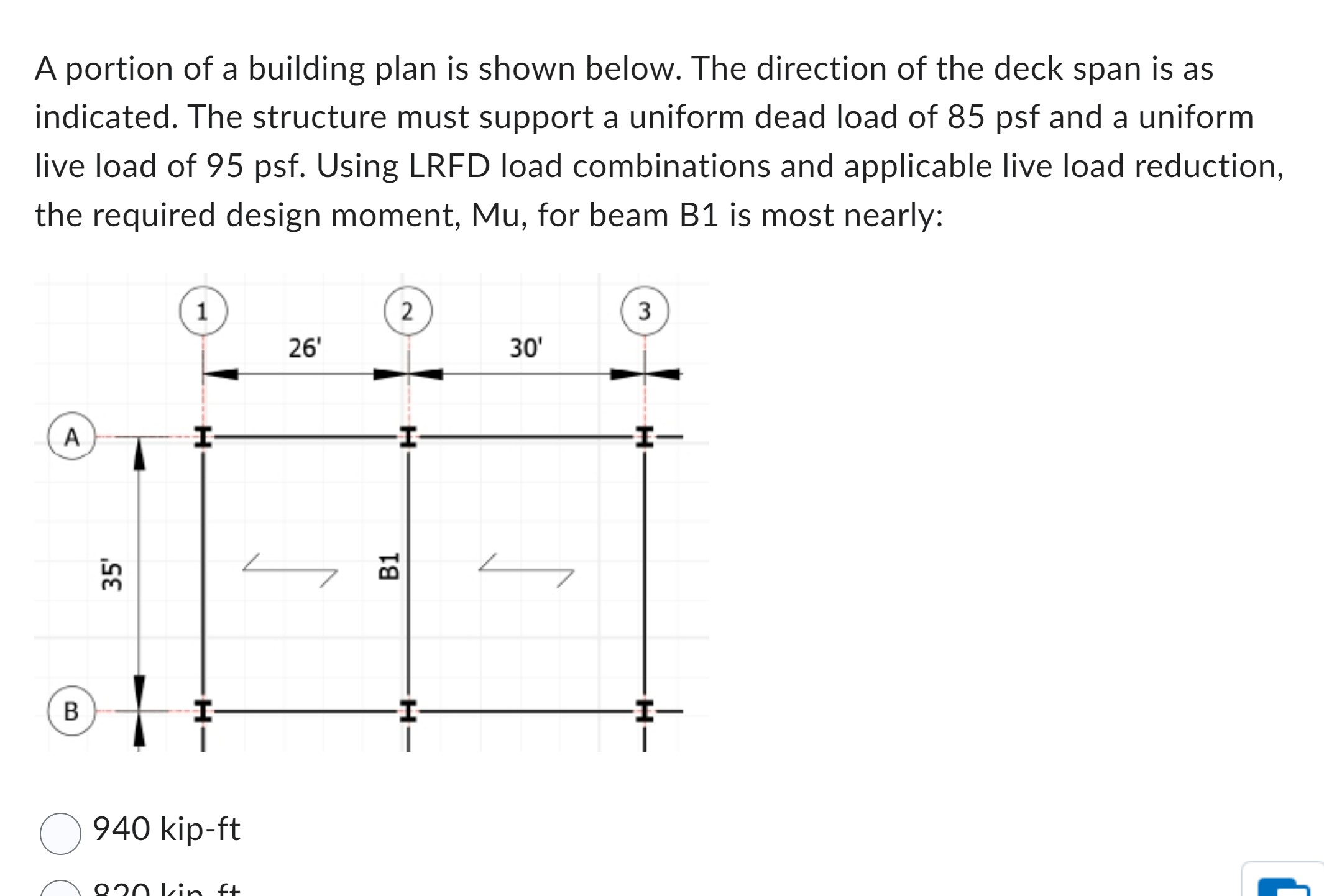 A portion of a building plan is shown below. The