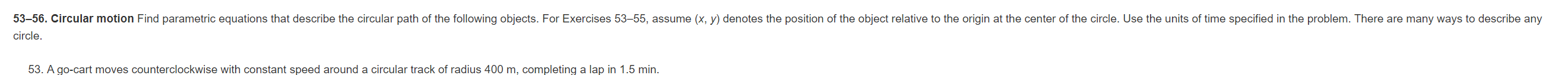 circle. 5 3 . A go - cart moves counterclockwise