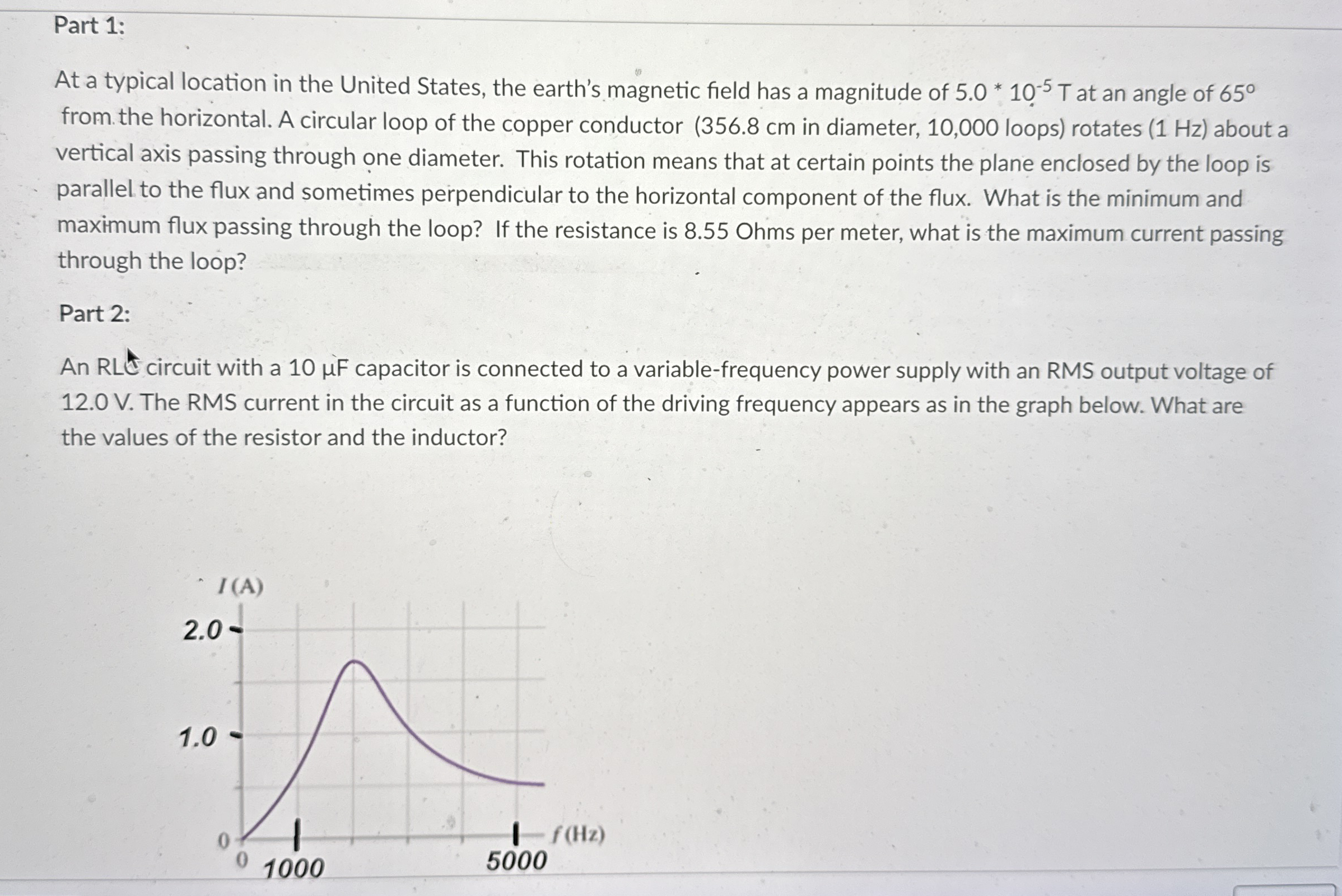 Part 1 : At a typical location in the United