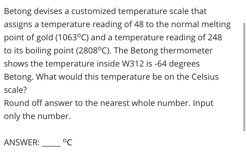 Betong devises a customized temperature scale