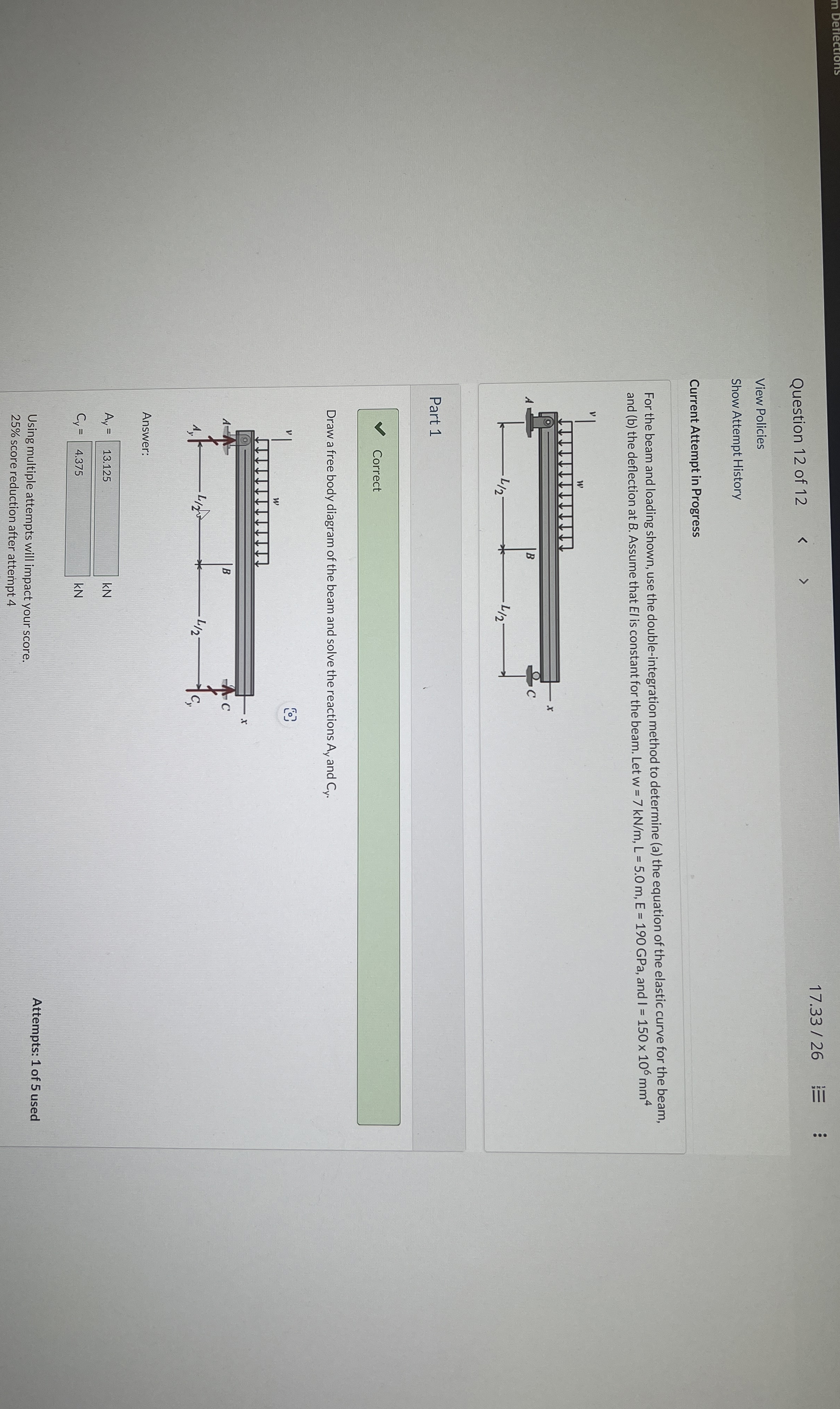 2 5 % score reduction after attempt 4 Part 5 X