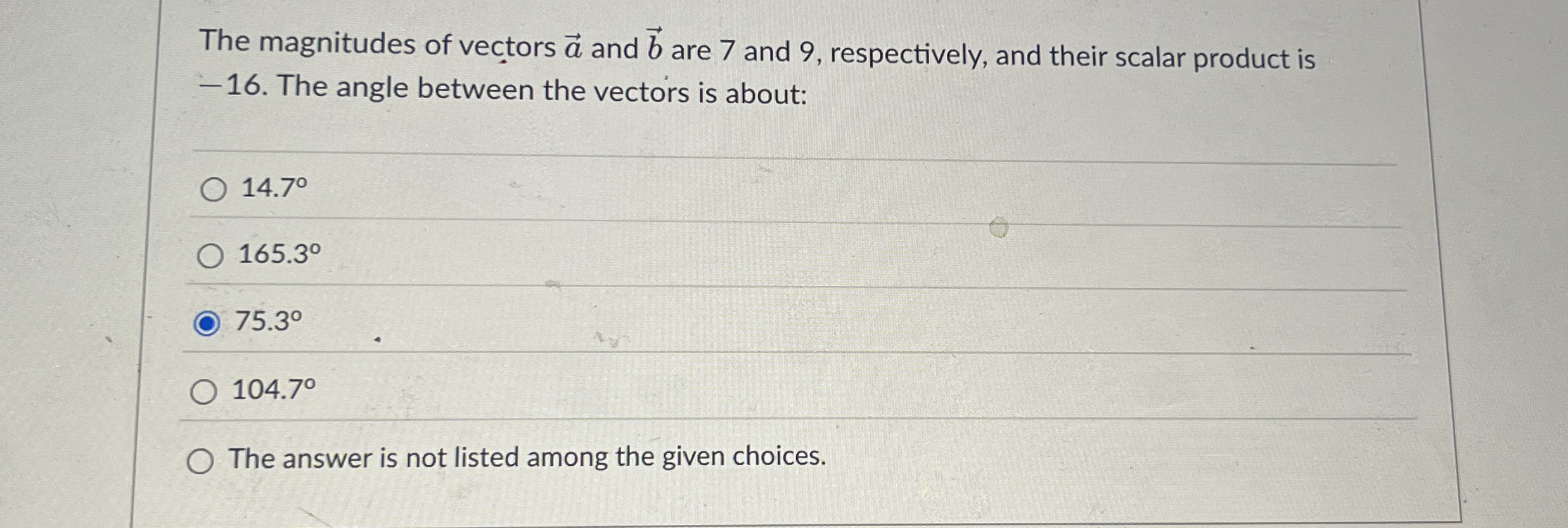 The magnitudes of vectors vec ( a ) and vec ( b )