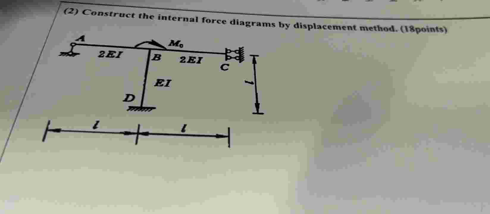 ( 2 ) Construct the internal force diagrams by
