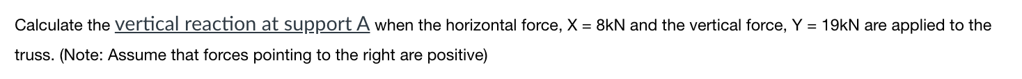Calculate the vertical reaction at support A when