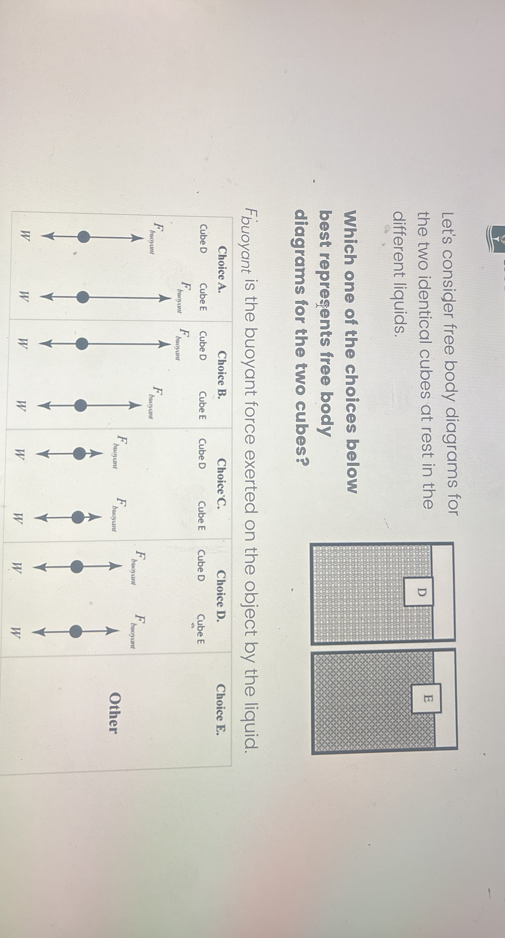 Let's consider free body diagrams for the two