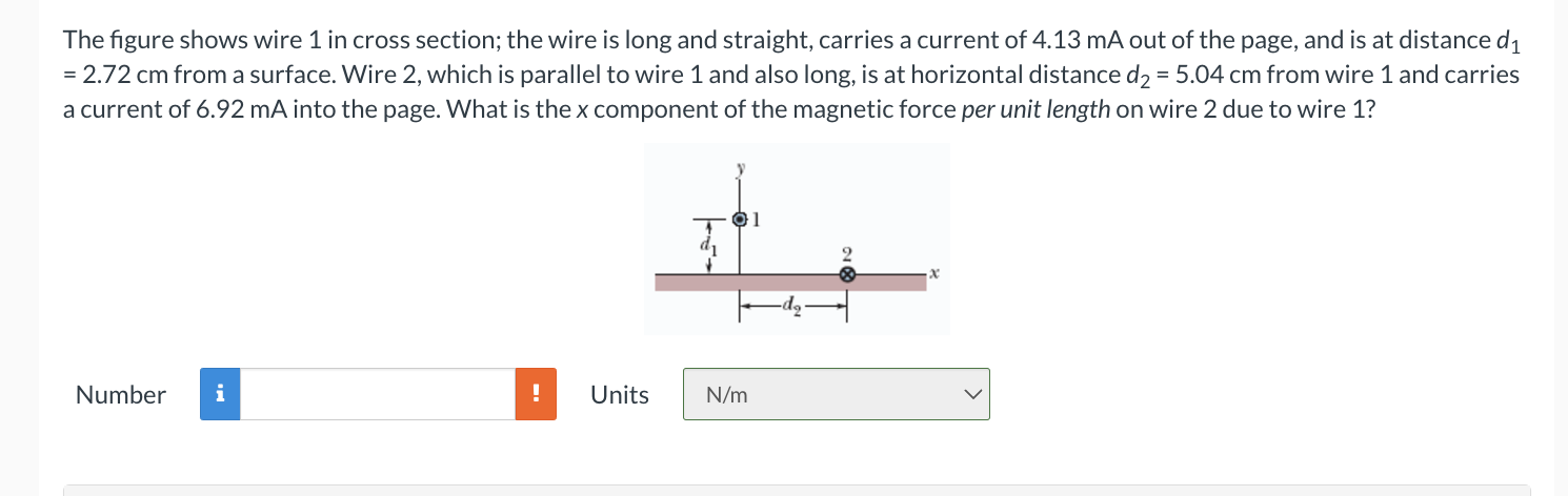 The figure shows wire 1 in cross section; the