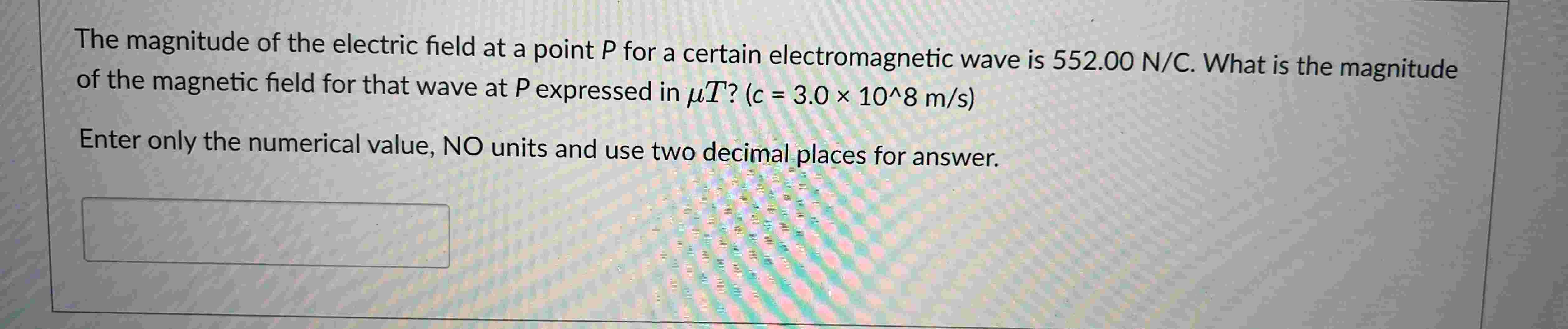 The magnitude of the electric field at a point P