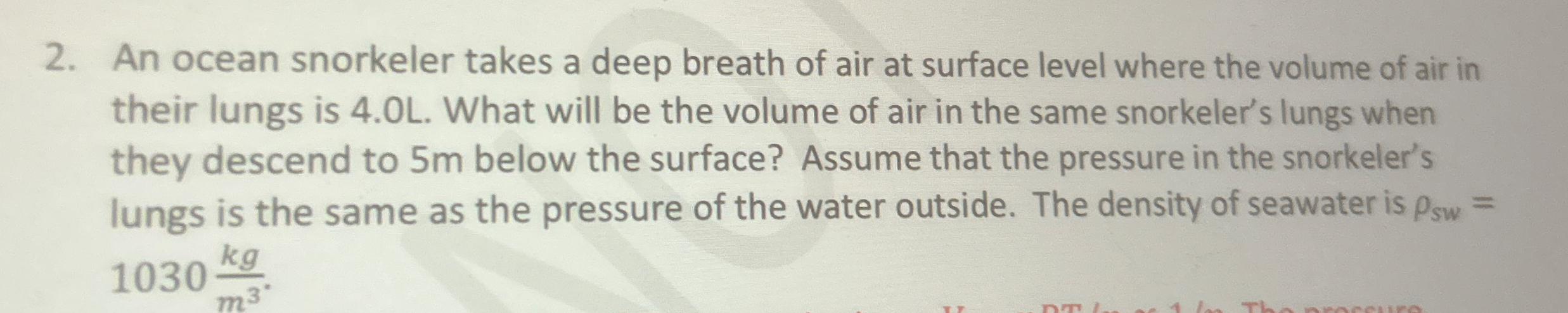 An ocean snorkeler takes a deep breath of air at