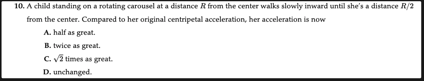 1 0 . A child standing on a rotating carousel at