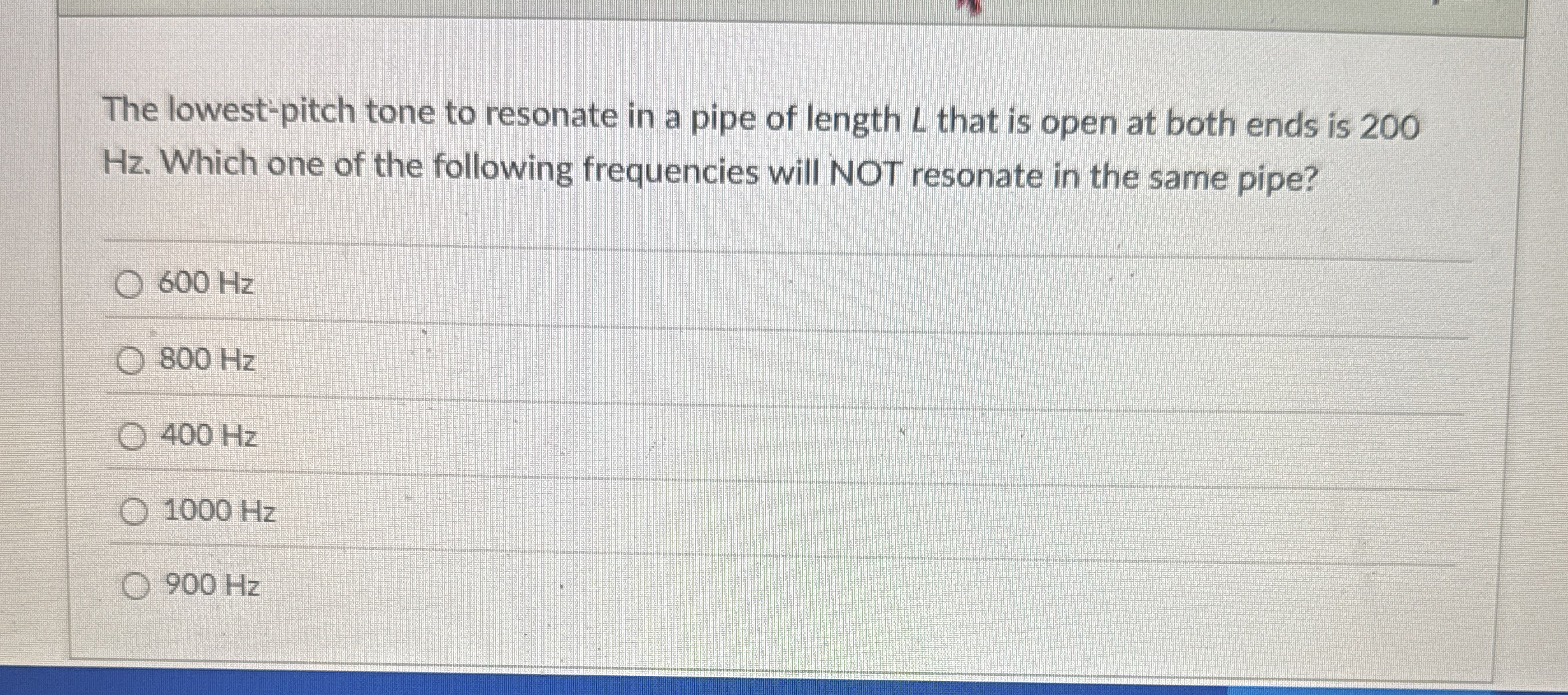 The lowest - pitch tone to resonate in a pipe of