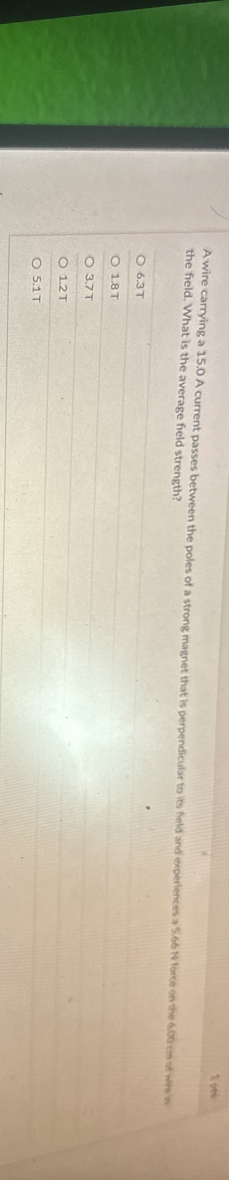 1 + 6 the field. What is the average field