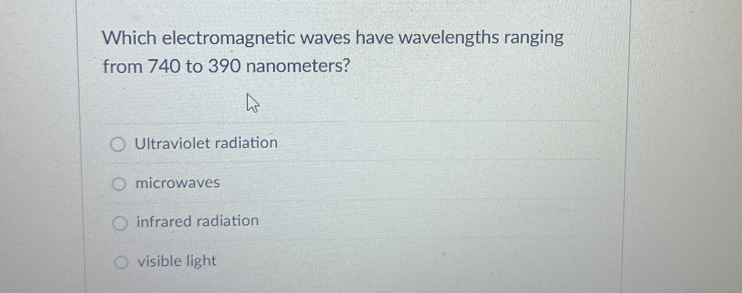 Which electromagnetic waves have wavelengths