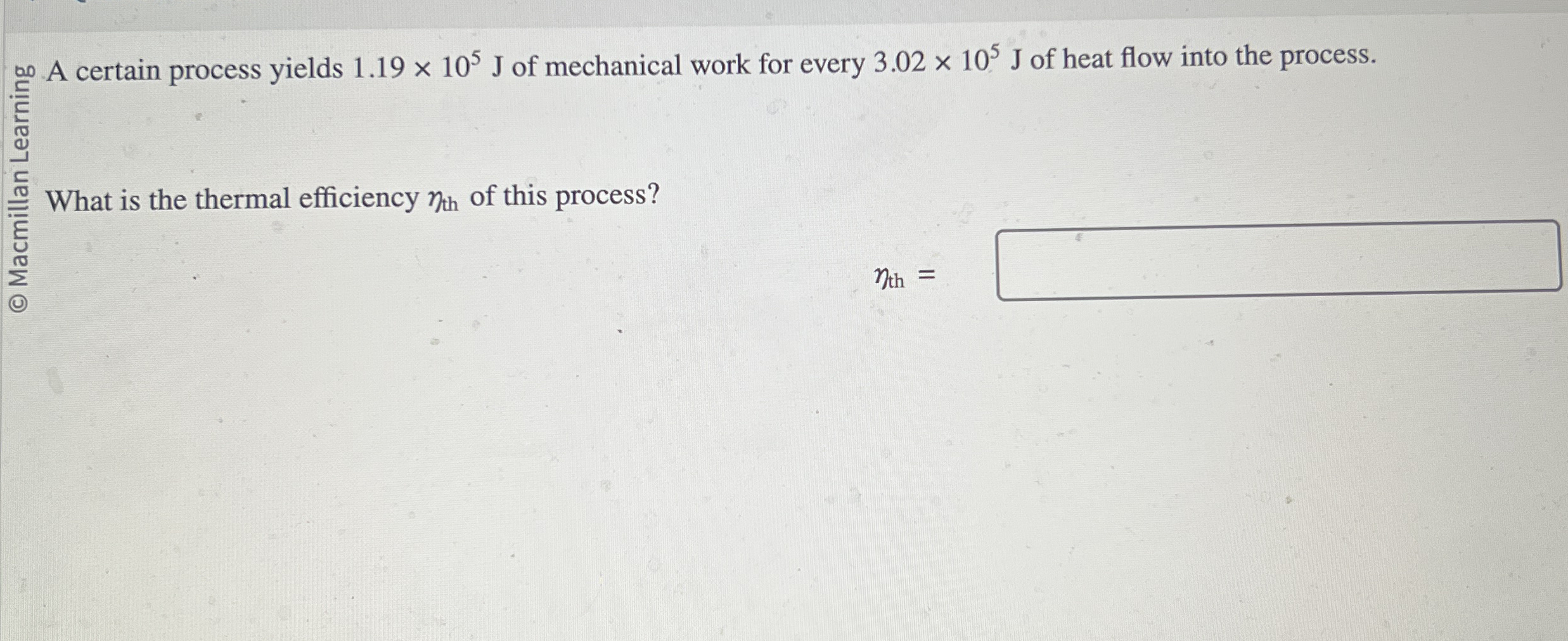 What is the thermal efficiency t h of this