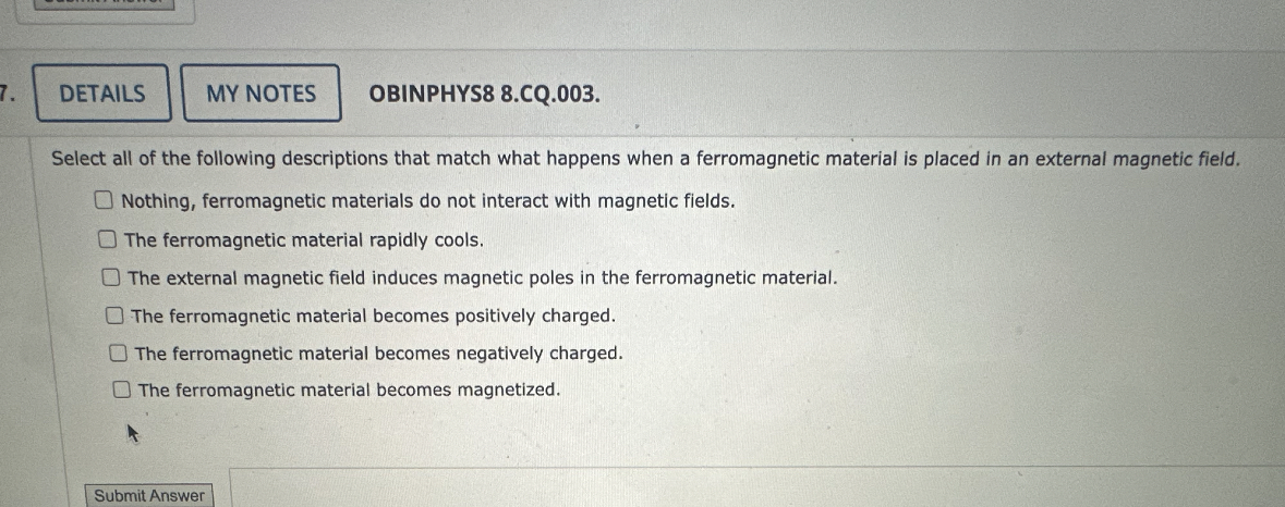 OBINPHYS 8 8 . CQ . 0 0 3 . Select all of the