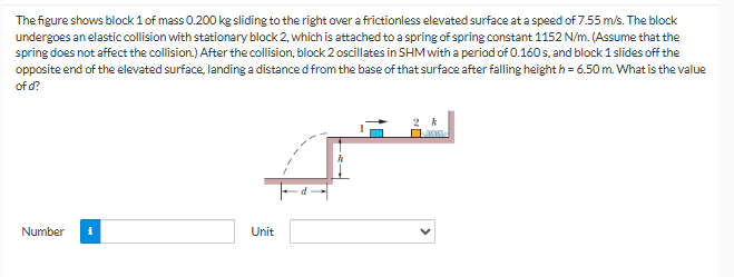 The figure shows block 1 of mass 0 . 2 0 0 kg