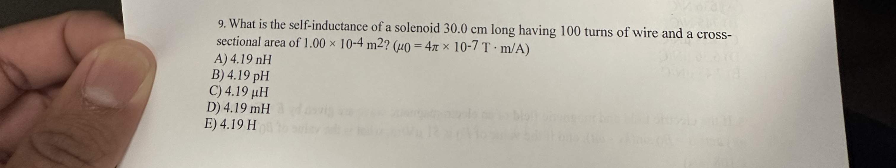 What is the self - inductance of a solenoid 3 0 .