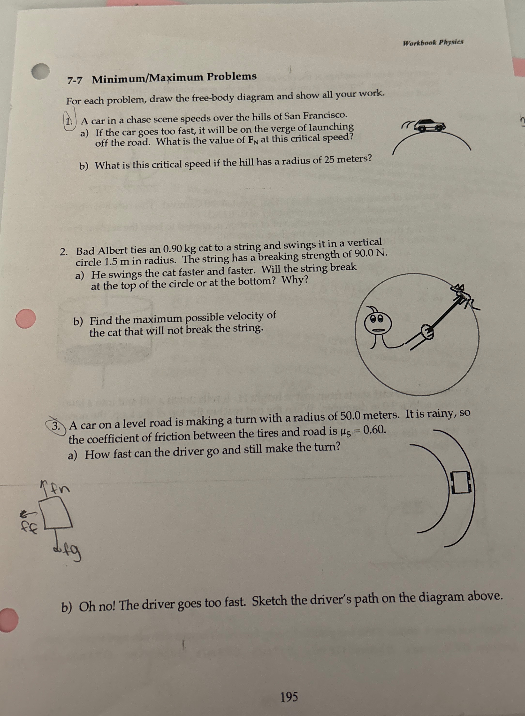 Workbook Physics 7 - 7 Minimum / Maximum Problems