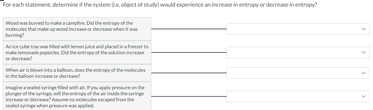 For each statement, determine if the system ( i .