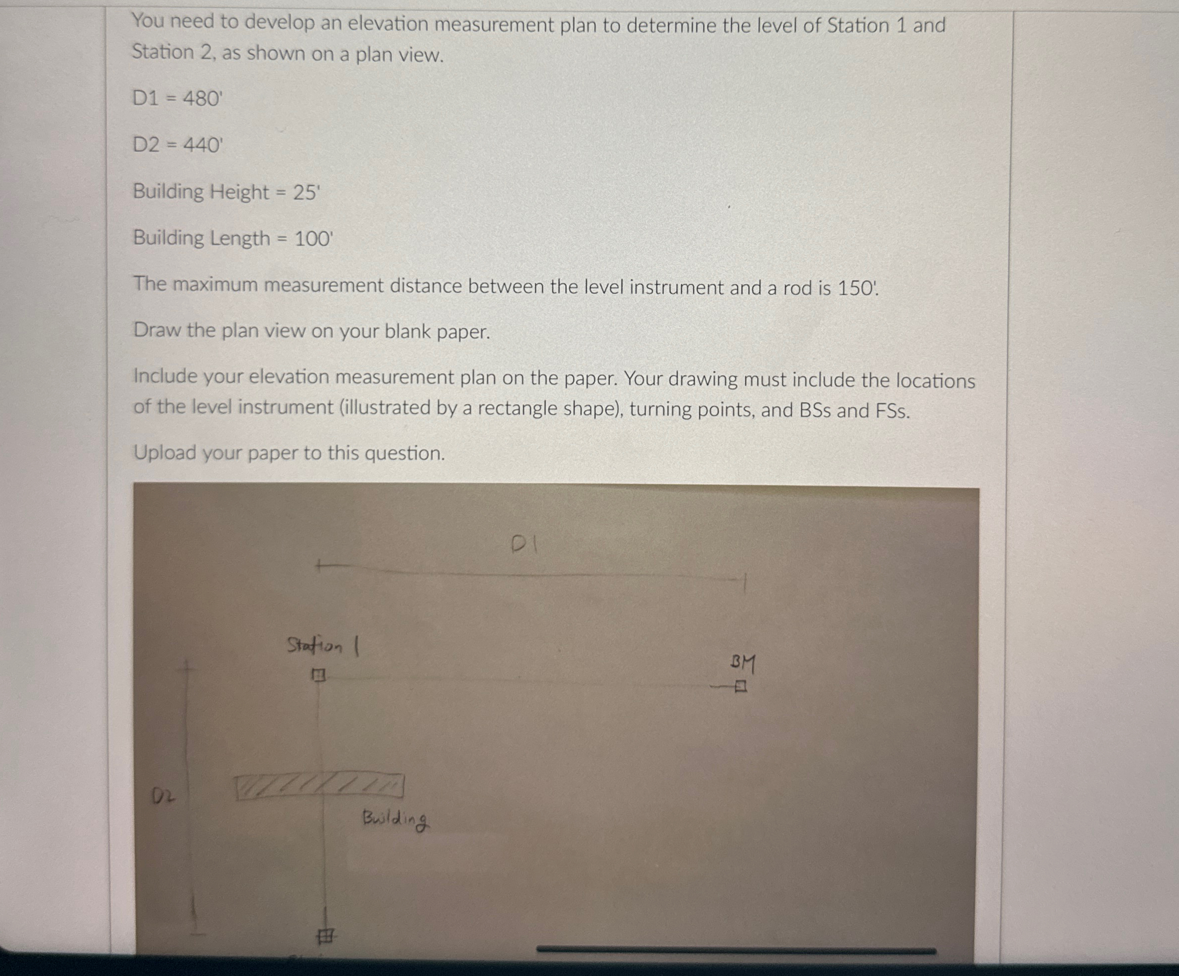 You need to develop an elevation measurement plan