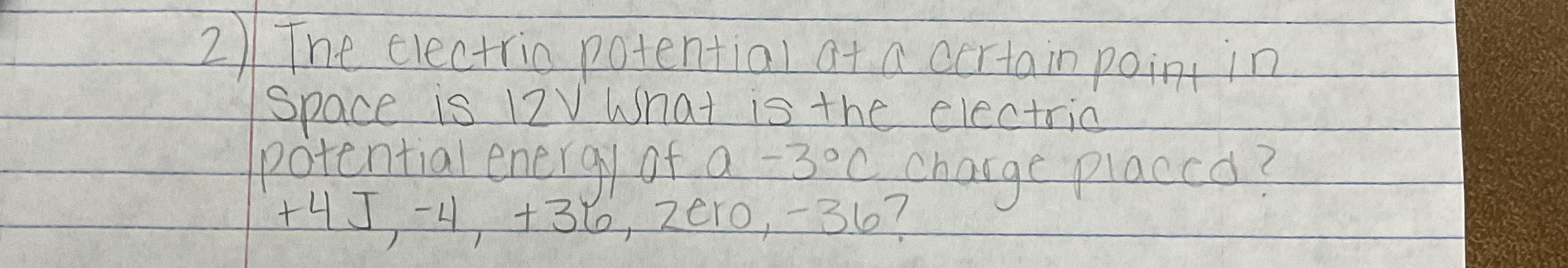 The electic potential at a certain point in space