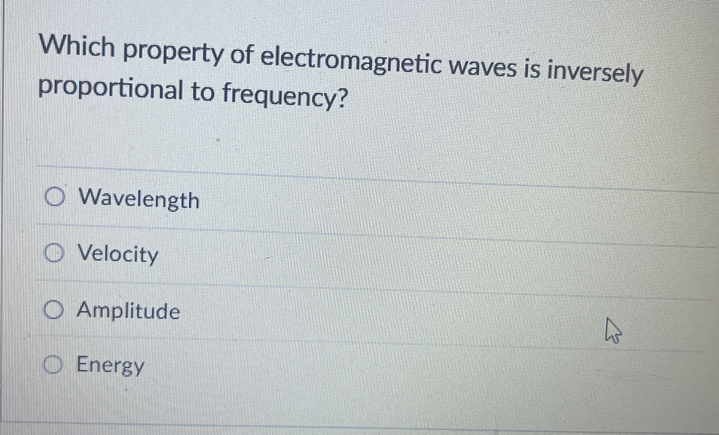 Which property of electromagnetic waves is
