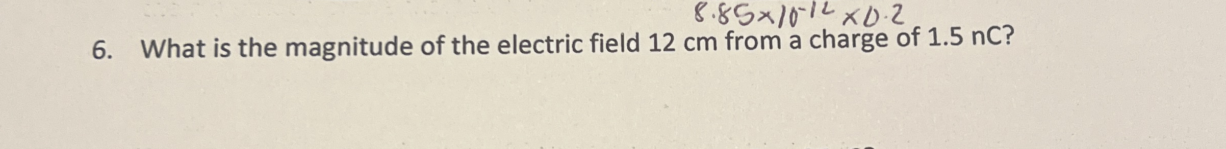 What is the magnitude of the electric field 1 2