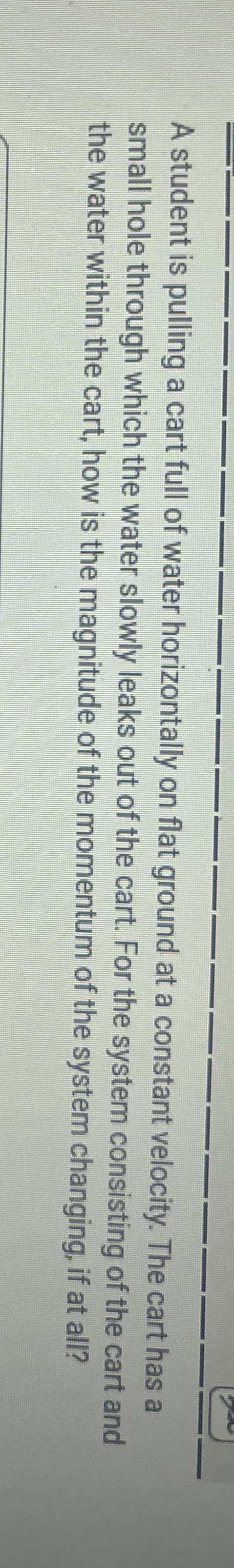 A student is pulling a cart full of water