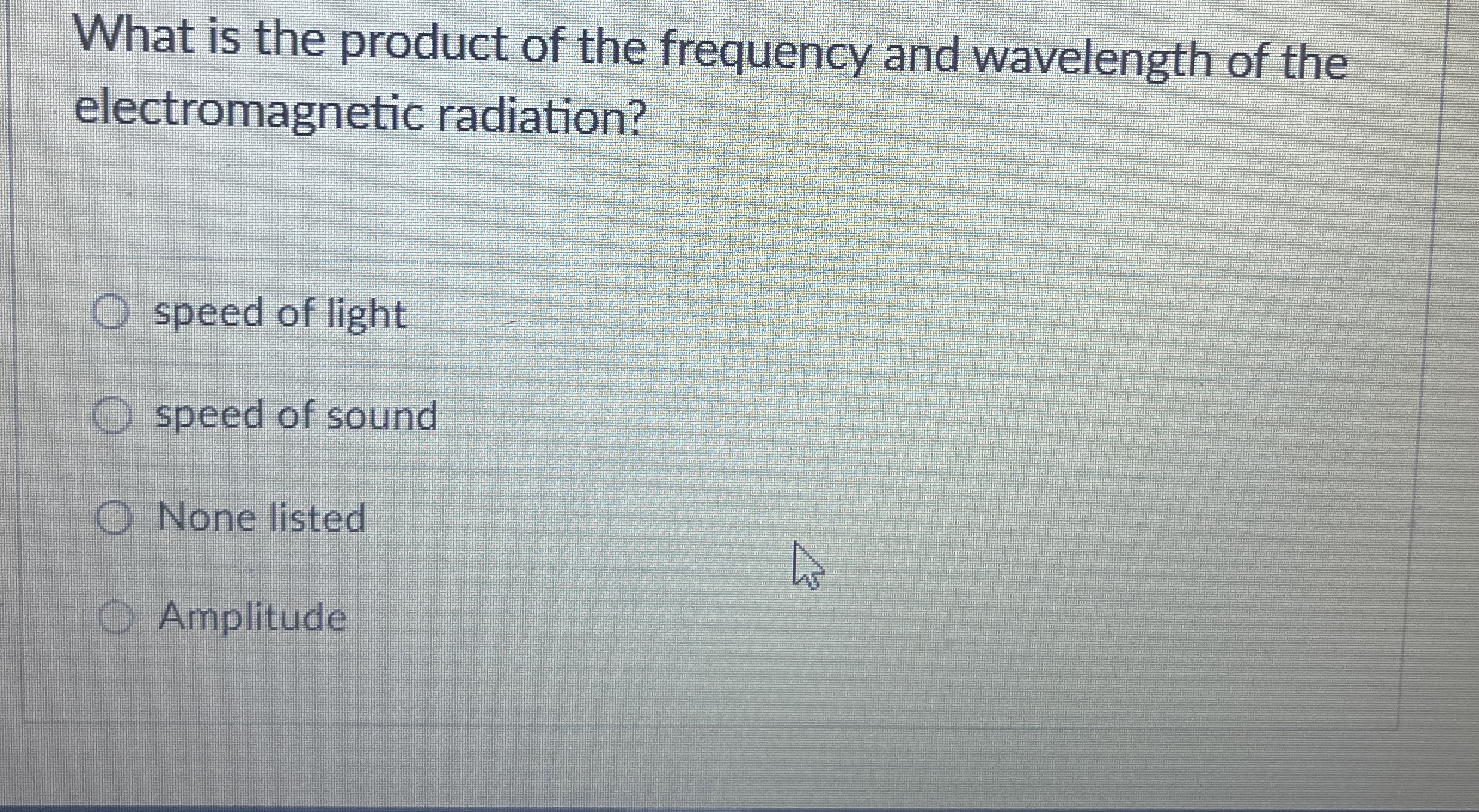 What is the product of the frequency and
